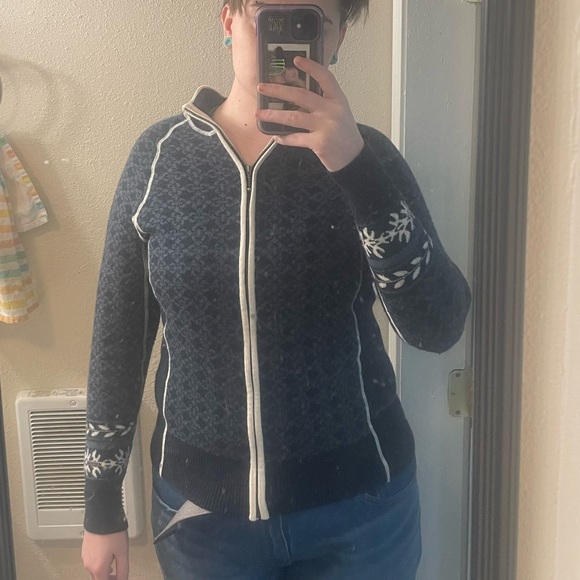 Cabela’s Blue zip up merino wool sweater - Picture 7 of 7